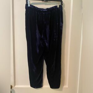 J Crew Navy Velvet Cropped Pants  4P